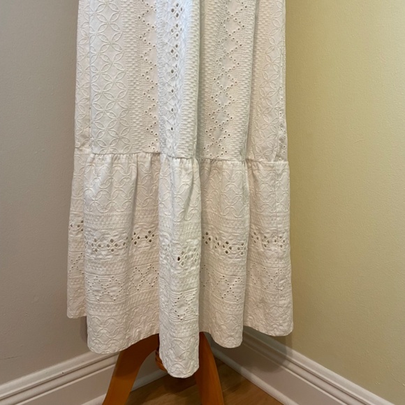 Anthropologie Maeve XS Maxi dress soft t shirt material eyelet Like New - Picture 3 of 13